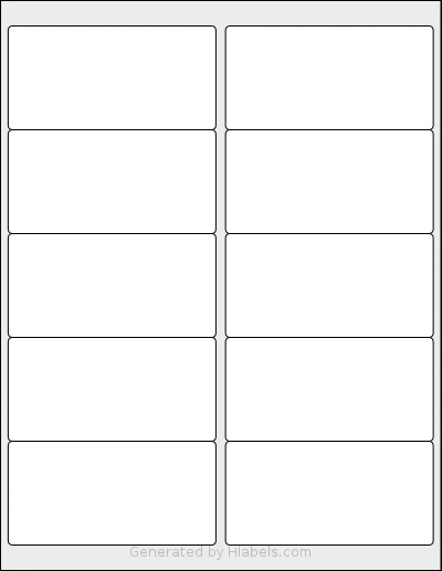 Nicbuy® 2x4 template with 10 rectangular 4 x 2 inch labels per sheet, on Letter-size adhesive blank label sheets.
