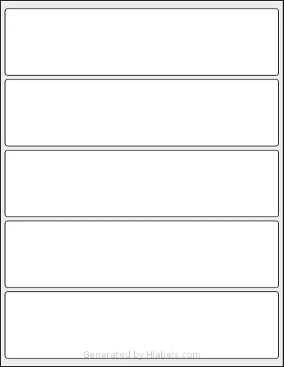 Nicbuy® 2x8 template with 5 rectangular 8.2 x 2 inch labels per sheet, on Letter-size adhesive blank label sheets.