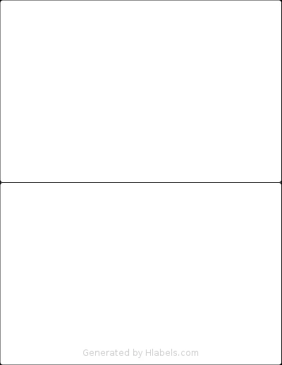 Nicbuy® 55x85 template with 2 rectangular 8.5 x 5.5 inch labels per sheet, on Letter-size adhesive blank label sheets.