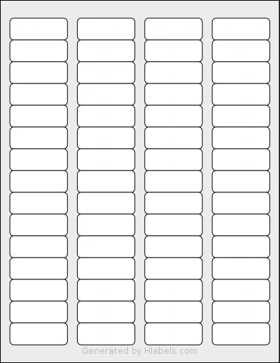 Nicbuy® 60UP template with 60 rectangular 1.75 x 0.666 inch labels per sheet, on Letter-size adhesive blank label sheets.