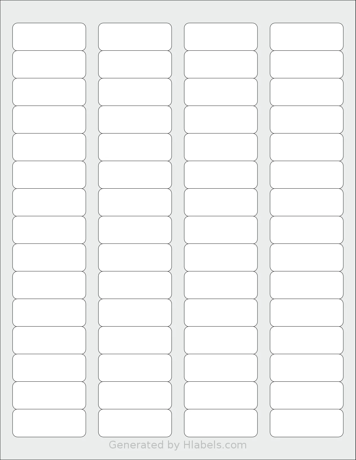 Nicbuy® 60UP template with 60 rectangular 1.75 x 0.666 inch labels per sheet, on Letter-size adhesive blank label sheets.