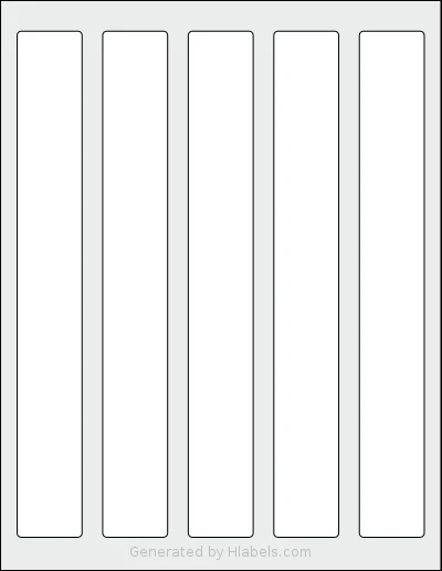 Nicbuy® 975x125 template with 5 rectangular 1.25 x 9.75 inch labels per sheet, on Letter-size adhesive blank label sheets.