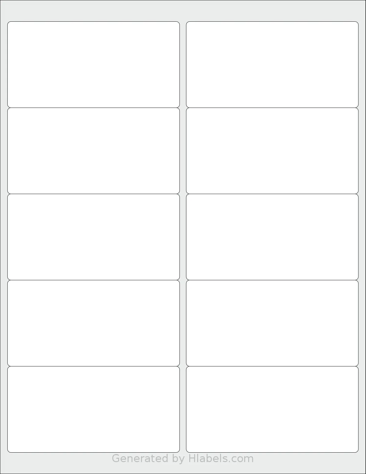 OfficeSmartLabels® O-LWS010 template with 10 rectangular 4 x 2 inch labels per sheet, on Letter-size adhesive blank label sheets.