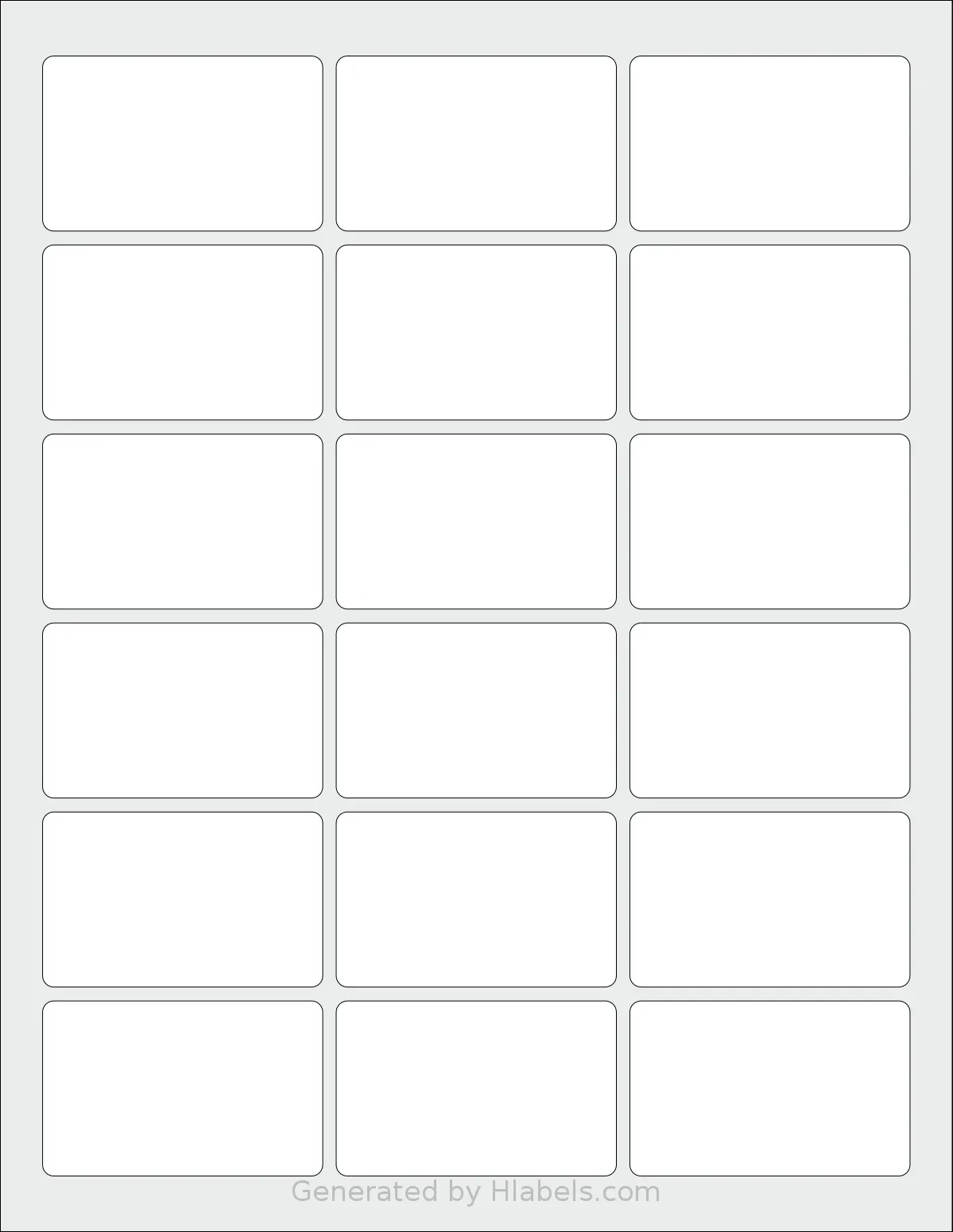 OfficeSmartLabels® O-LWS018 template with 18 rectangular 2.5 x 1.563 inch labels per sheet, on Letter-size adhesive blank label sheets.