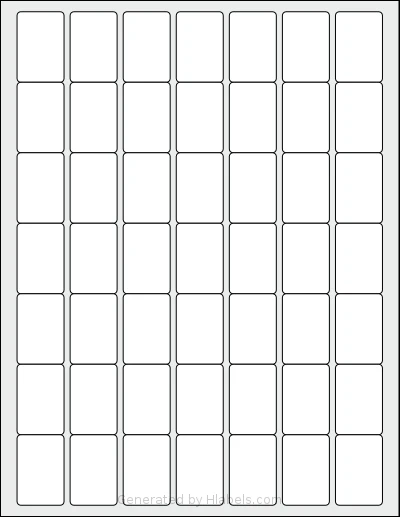 OfficeSmartLabels® O-LWS049-1-S template with 49 rectangular 1 x 1.5 inch labels per sheet, on Letter-size adhesive blank label sheets.