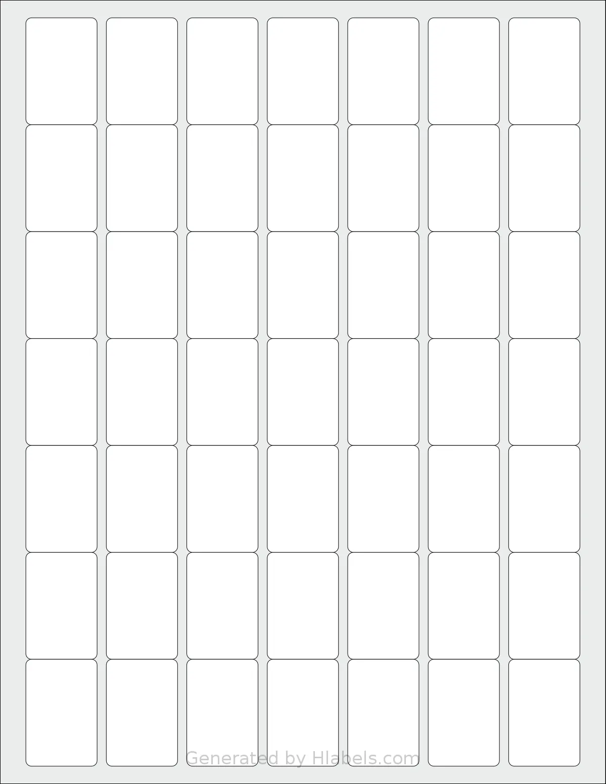 OfficeSmartLabels® O-LWS049-1-S template with 49 rectangular 1 x 1.5 inch labels per sheet, on Letter-size adhesive blank label sheets.