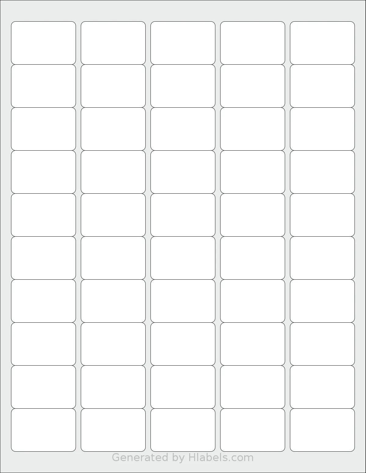 OfficeSmartLabels® O-LWS050 template with 50 rectangular 1.5 x 1 inch labels per sheet, on Letter-size adhesive blank label sheets.