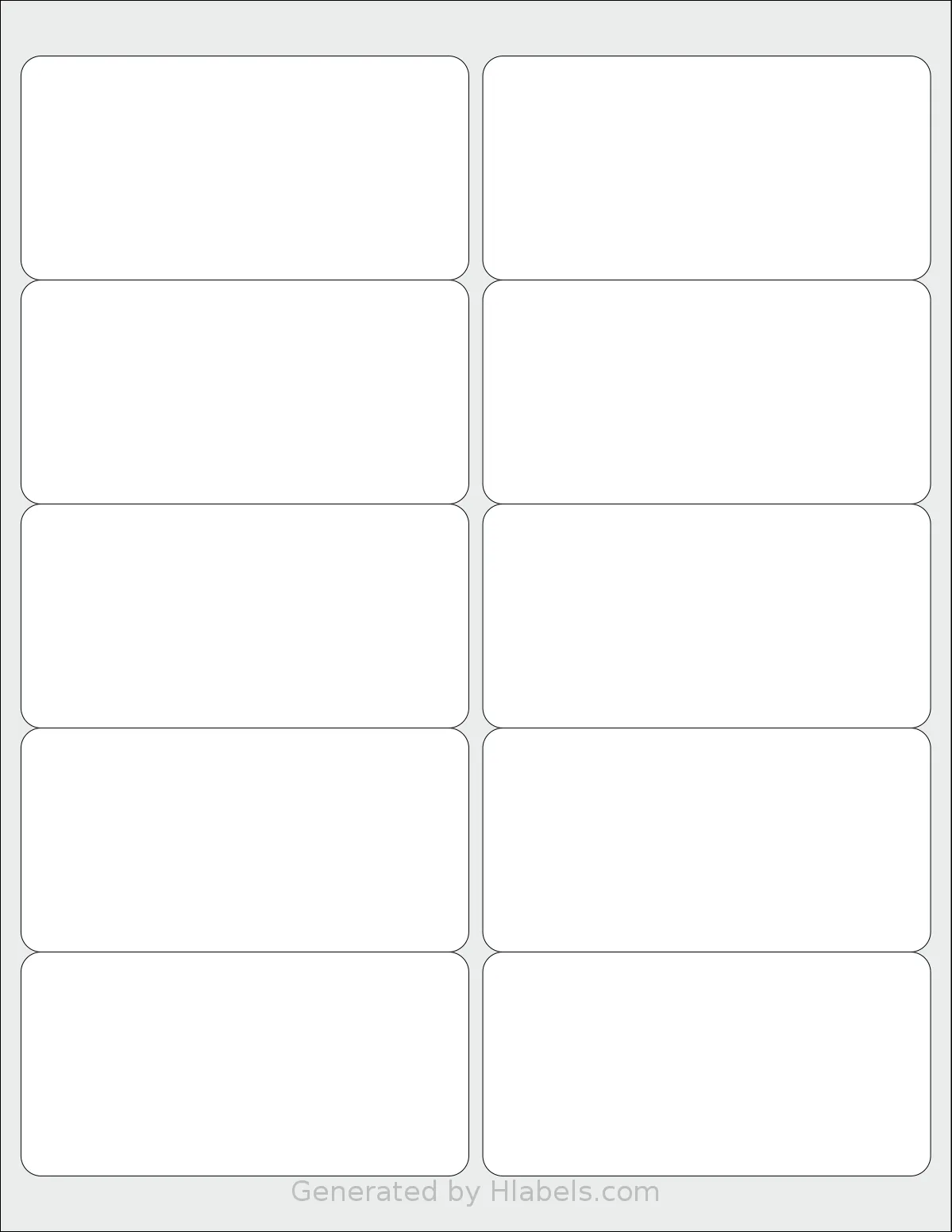Offix® 367037 template with 10 rectangular 4 x 2 inch labels per sheet, on Letter-size adhesive blank label sheets.