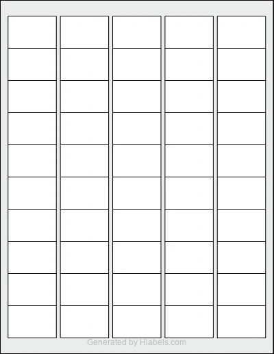 OnlineLabels® OL1000 Template OnlineLabels® OL1000 template with 50 rectangular 1.5 x 1 inch labels per sheet, on Letter-size adhesive blank label sheets.