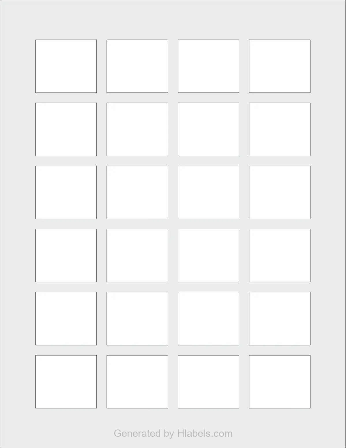 OnlineLabels® OL1058 template with 24 rectangular 1.5 x 1.299 inch labels per sheet, on Letter-size adhesive blank label sheets.