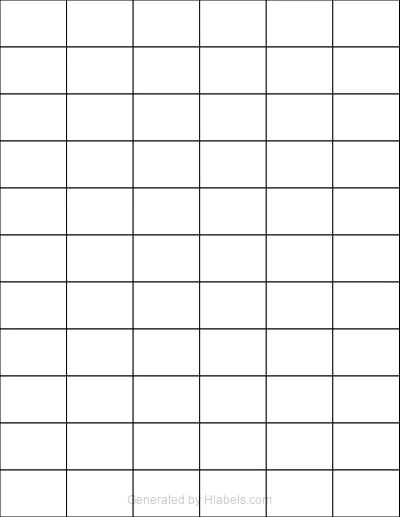 OnlineLabels® OL1075 template with 66 rectangular 1.42 x 1 inch labels per sheet, on Letter-size adhesive blank label sheets.
