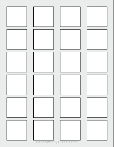 OnlineLabels® OL1330 Template OnlineLabels® OL1330 template with 24 square 1.5 x 1.5 inch labels per sheet, on Letter-size adhesive blank label sheets.
