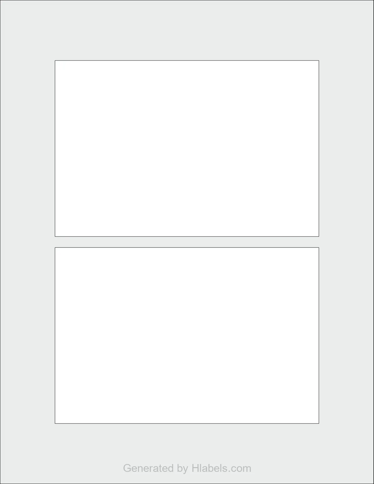 OnlineLabels® OL145 template with 2 rectangular 6 x 4 inch labels per sheet, on Letter-size adhesive blank label sheets.