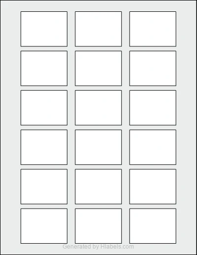 OnlineLabels® OL1502 template with 18 rectangular 2 x 1.5 inch labels per sheet, on Letter-size adhesive blank label sheets.