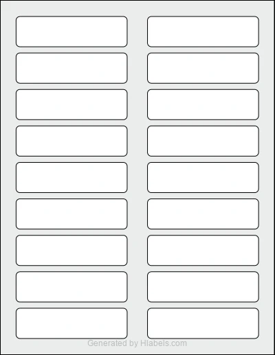 OnlineLabels® OL157 Template OnlineLabels® OL157 template with 18 rectangular 3.4375 x 0.9375 inch labels per sheet, on Letter-size adhesive blank label sheets.