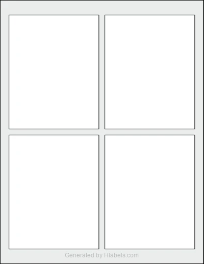 OnlineLabels® OL162 Template OnlineLabels® OL162 template with 4 rectangular 3.75 x 4.75 inch labels per sheet, on Letter-size adhesive blank label sheets.