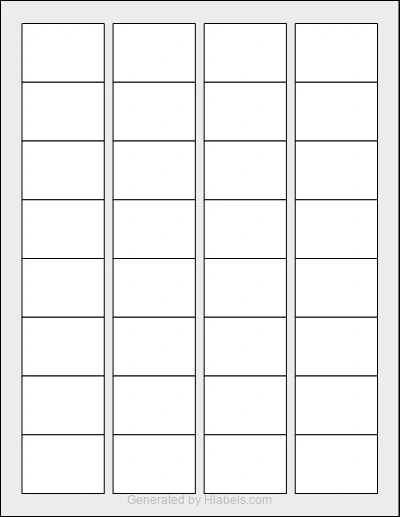 OnlineLabels® OL1905 Template OnlineLabels® OL1905 template with 32 rectangular 1.75 x 1.25 inch labels per sheet, on Letter-size adhesive blank label sheets.