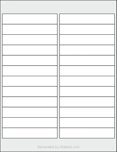 OnlineLabels® OL2082 Template OnlineLabels® OL2082 template with 24 rectangular 4 x 0.75 inch labels per sheet, on Letter-size adhesive blank label sheets.