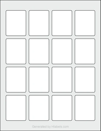 OnlineLabels® OL2162 Template OnlineLabels® OL2162 template with 16 rectangular 1.6875 x 2.125 inch labels per sheet, on Letter-size adhesive blank label sheets.