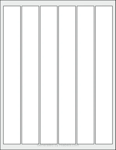OnlineLabels® OL2530 Template OnlineLabels® OL2530 template with 6 rectangular 1.25 x 10.125 inch labels per sheet, on Letter-size adhesive blank label sheets.