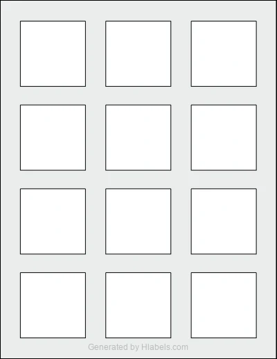 OnlineLabels® OL2679 Template OnlineLabels® OL2679 template with 12 square 2 x 2 inch labels per sheet, on Letter-size adhesive blank label sheets.