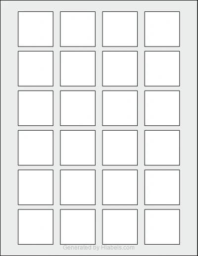OnlineLabels® OL2681 Template OnlineLabels® OL2681 template with 24 square 1.5 x 1.5 inch labels per sheet, on Letter-size adhesive blank label sheets.