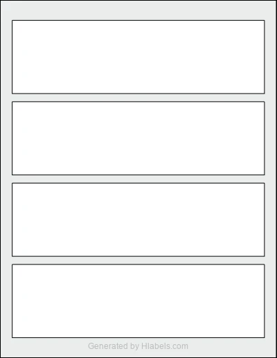 OnlineLabels® OL4498 Template OnlineLabels® OL4498 template with 4 rectangular 7.75 x 2.25 inch labels per sheet, on Letter-size adhesive blank label sheets.