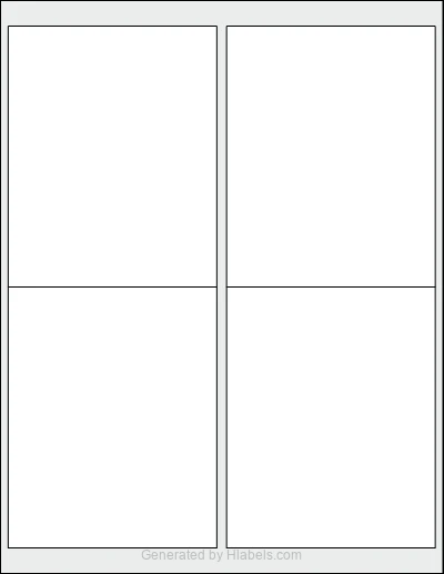 OnlineLabels® OL475 Template OnlineLabels® OL475 template with 4 rectangular 4 x 5 inch labels per sheet, on Letter-size adhesive blank label sheets.