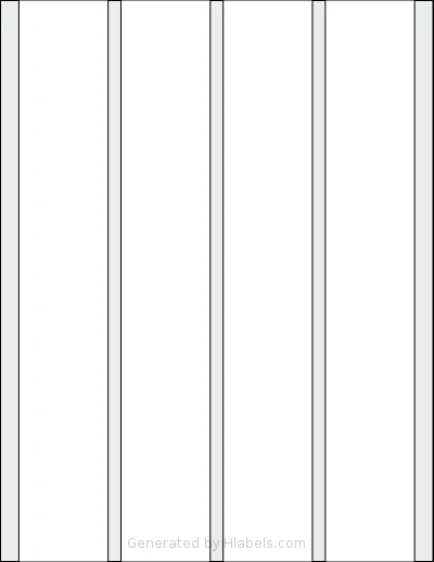 OnlineLabels® OL5178 template with 4 rectangular 1.75 x 11 inch labels per sheet, on Letter-size adhesive blank label sheets.