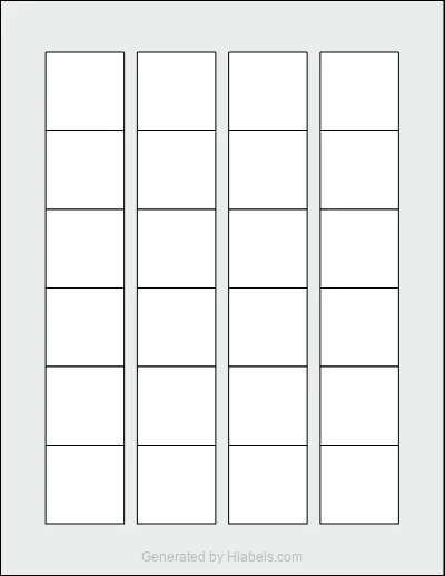 OnlineLabels® OL6300 Template OnlineLabels® OL6300 template with 24 square 1.5 x 1.5 inch labels per sheet, on Letter-size adhesive blank label sheets.