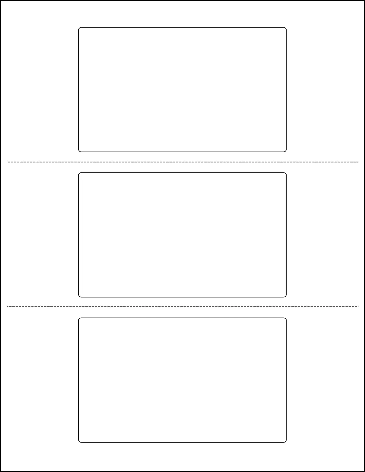 OnlineLabels® OL6675 template with 3 unique shape labels per sheet, on Letter-size adhesive blank label sheets.