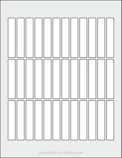 OnlineLabels® OL6925 Template OnlineLabels® OL6925 template with 36 rectangular 0.5 x 2.75 inch labels per sheet, on Letter-size adhesive blank label sheets.