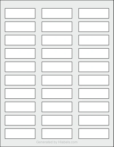 OnlineLabels® OL6950 Template OnlineLabels® OL6950 template with 30 rectangular 2.25 x 0.75 inch labels per sheet, on Letter-size adhesive blank label sheets.