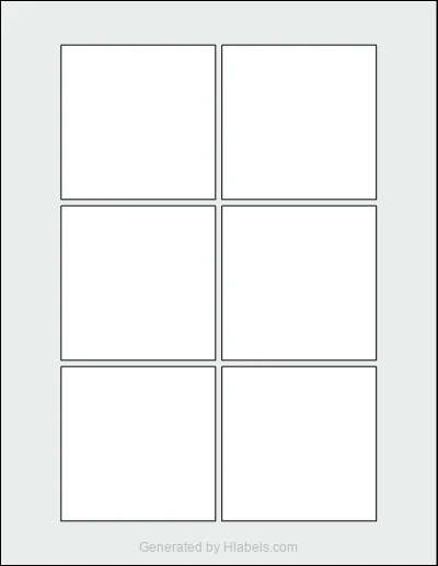 OnlineLabels® OL805 Template OnlineLabels® OL805 template with 6 square 3 x 3 inch labels per sheet, on Letter-size adhesive blank label sheets.
