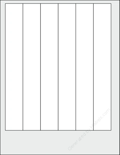 OnlineLabels® OL890-UP template with 6 rectangular 1.25 x 9 inch labels per sheet, on Letter-size adhesive blank label sheets.