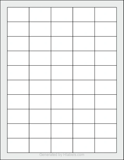 OnlineLabels® OL975 Template OnlineLabels® OL975 template with 50 rectangular 1.5 x 1 inch labels per sheet, on Letter-size adhesive blank label sheets.