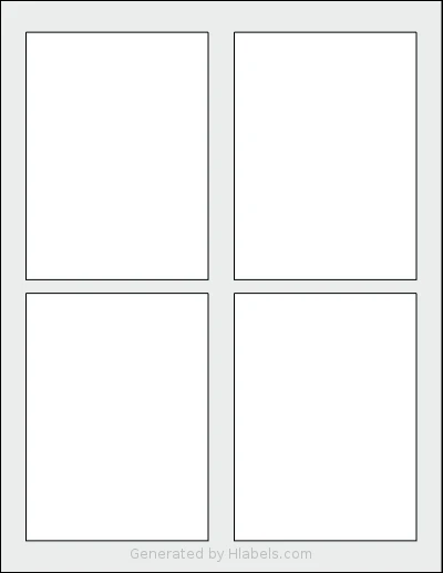 Premium® PLS116 template with 4 rectangular 3.5 x 4.75 inch labels per sheet, on Letter-size adhesive blank label sheets.