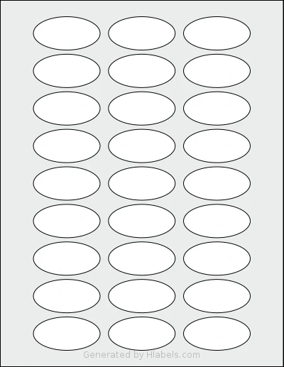 Premium® PLS229 Template Premium® PLS229 template with 27 oval 2 x 1 inch labels per sheet, on Letter-size adhesive blank label sheets.