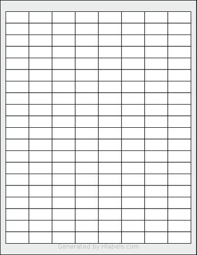 Premium® PLS275 template with 160 rectangular 1 x 0.5 inch labels per sheet, on Letter-size adhesive blank label sheets.