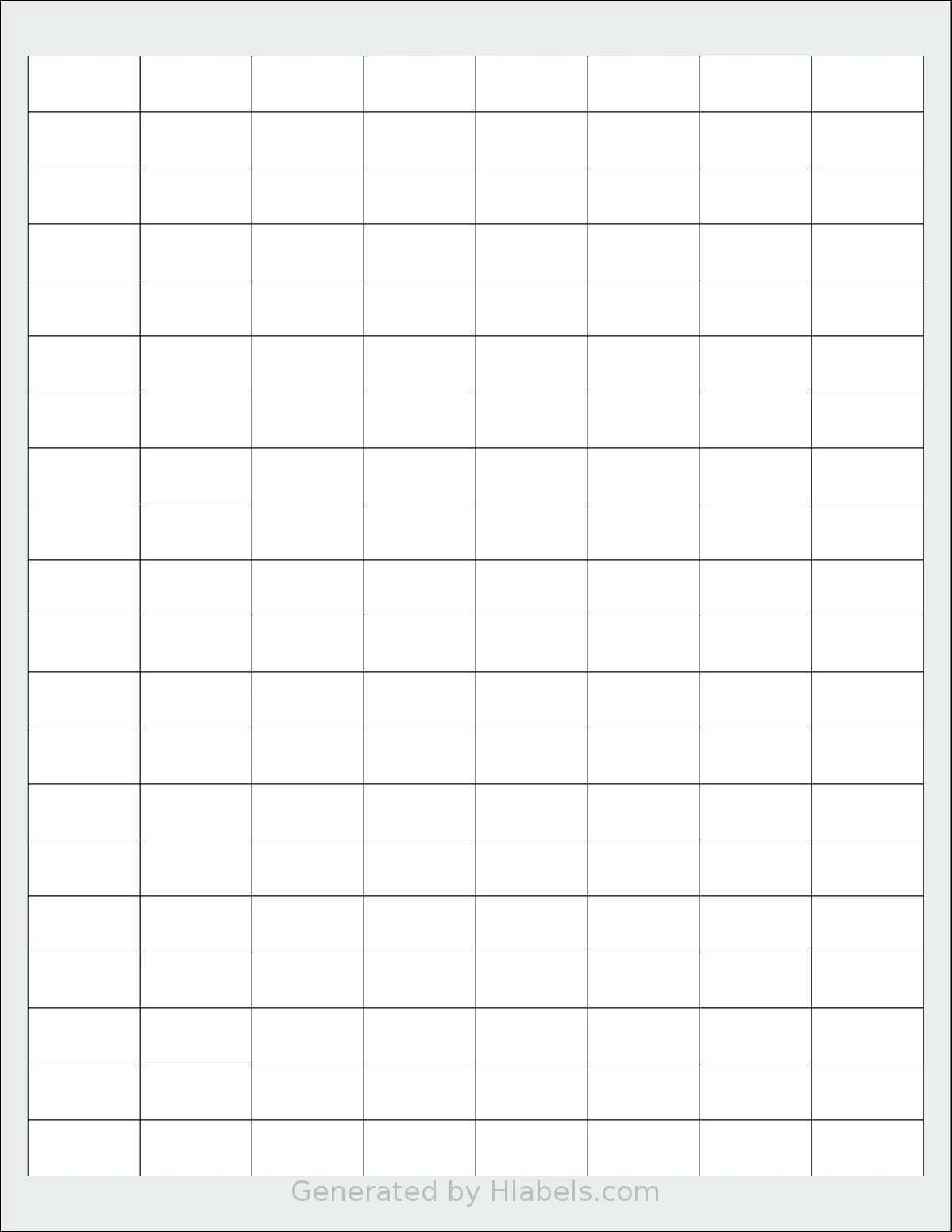 Premium® PLS275 template with 160 rectangular 1 x 0.5 inch labels per sheet, on Letter-size adhesive blank label sheets.