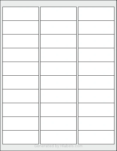Premium® PLS763 Template Premium® PLS763 template with 30 rectangular 2.625 x 1 inch labels per sheet, on Letter-size adhesive blank label sheets.