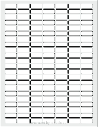 RoyalGreenMarket® RGM-154 template with 154 rectangular 1 x 0.375 inch labels per sheet, on Letter-size adhesive blank label sheets.