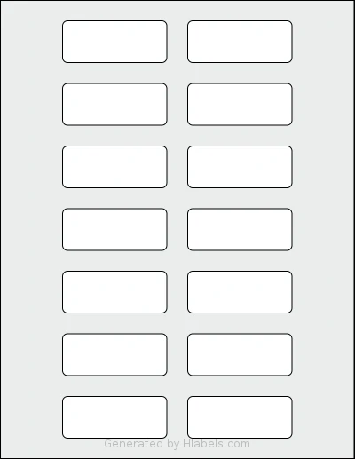 SheetLabels® SL1091 Template SheetLabels® SL1091 template with 14 rectangular 2.5 x 1 inch labels per sheet, on Letter-size adhesive blank label sheets.