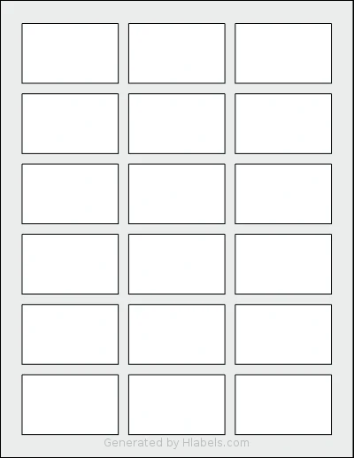 SheetLabels® SL11 template with 18 rectangular 2.3125 x 1.4375 inch labels per sheet, on Letter-size adhesive blank label sheets.