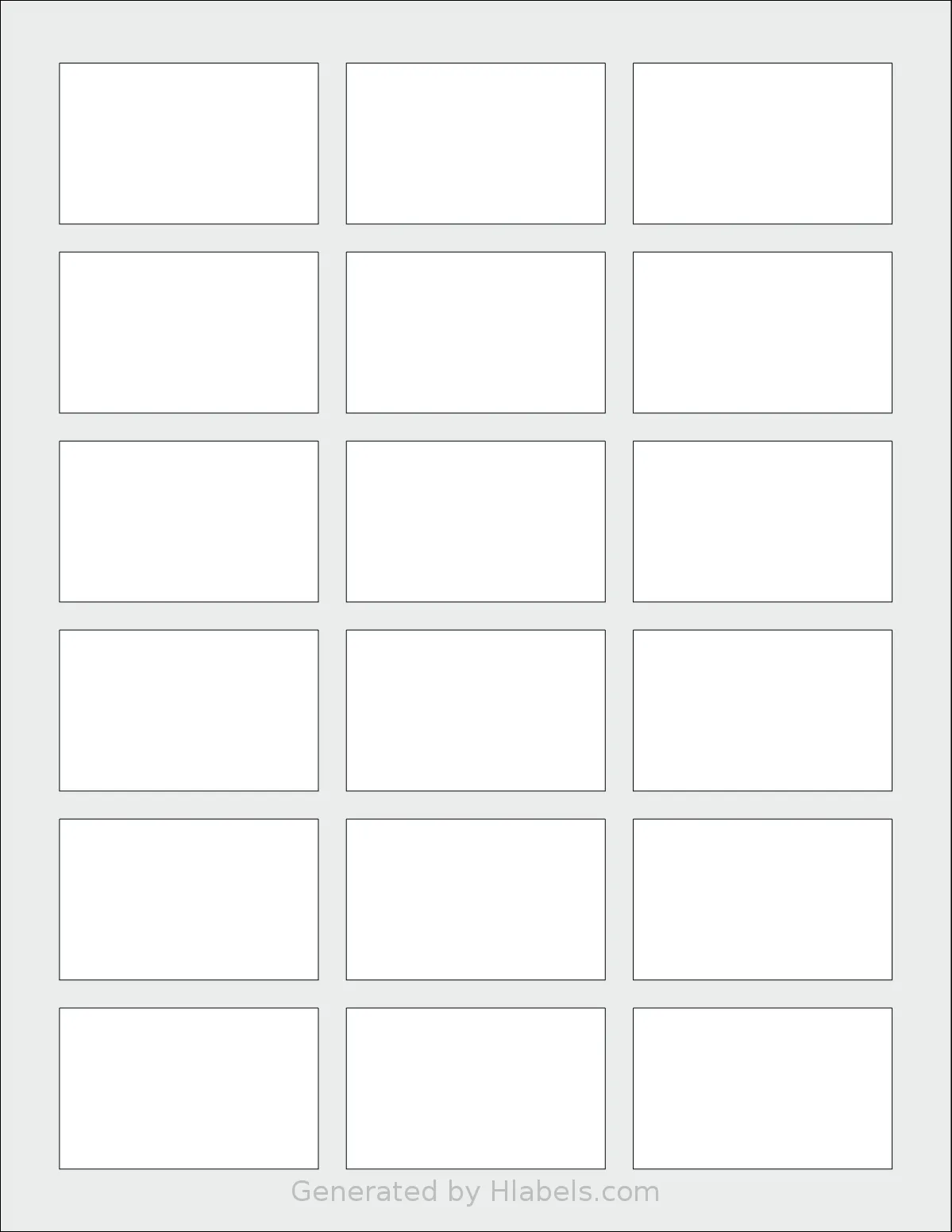 SheetLabels® SL11 template with 18 rectangular 2.3125 x 1.4375 inch labels per sheet, on Letter-size adhesive blank label sheets.