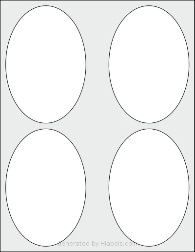 SheetLabels® SL1128 Template SheetLabels® SL1128 template with 4 oval 3.5 x 5.125 inch labels per sheet, on Letter-size adhesive blank label sheets.