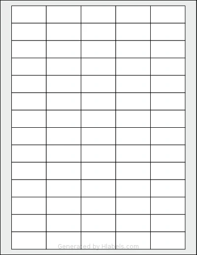 SheetLabels® SL1157 Template SheetLabels® SL1157 template with 70 rectangular 1.5 x 0.75 inch labels per sheet, on Letter-size adhesive blank label sheets.