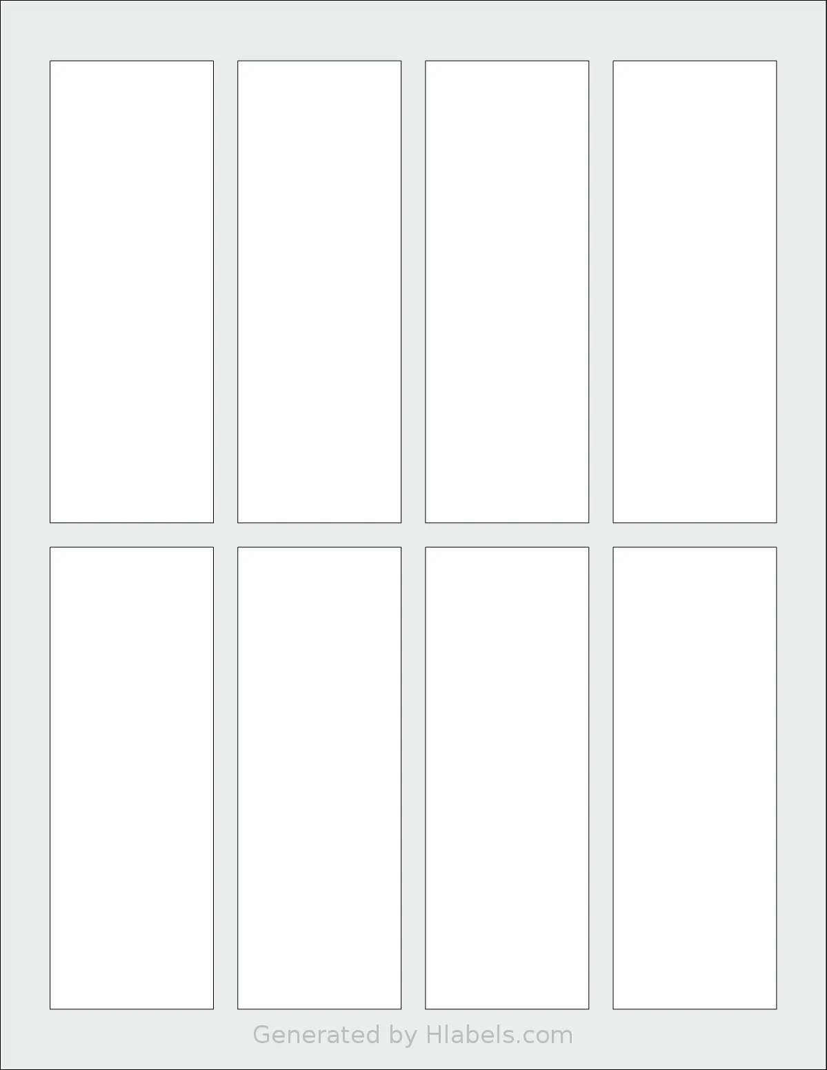 SheetLabels® SL1193 template with 8 rectangular 1.68 x 4.75 inch labels per sheet, on Letter-size adhesive blank label sheets.