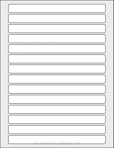 SheetLabels® SL1241 Template SheetLabels® SL1241 template with 14 rectangular 7.25 x 0.625 inch labels per sheet, on Letter-size adhesive blank label sheets.