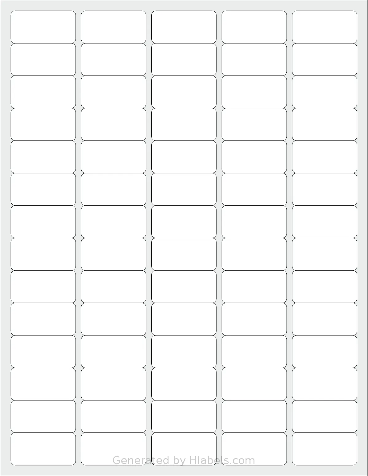 SheetLabels® SL1243 template with 70 rectangular 1.5 x 0.75 inch labels per sheet, on Letter-size adhesive blank label sheets.